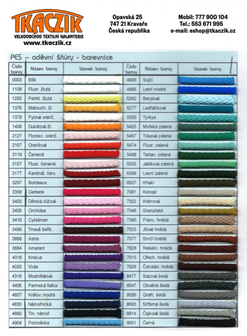 Kreativní šnůrka šíře 1,5mm