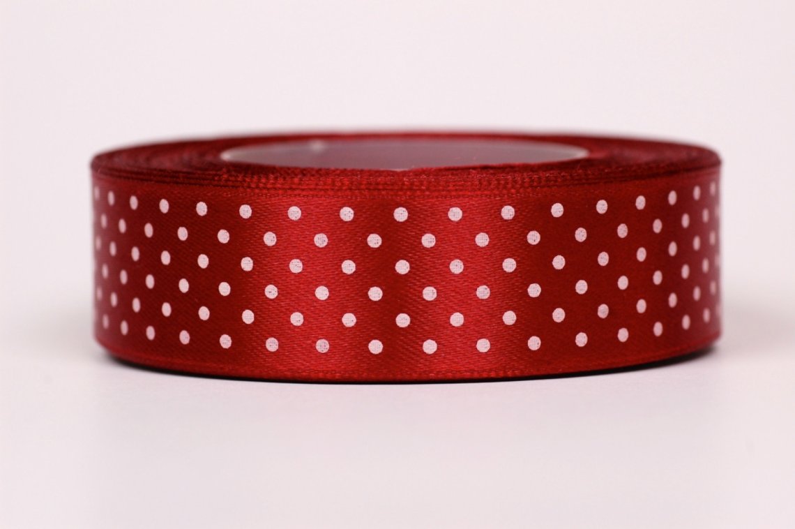 Stuha atlasová puntík šíře 25mm