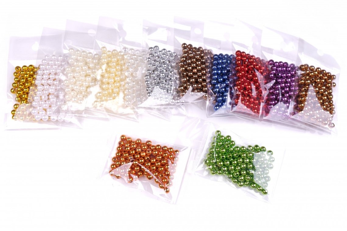 Korálky plastové PERL 10g vel.6mm