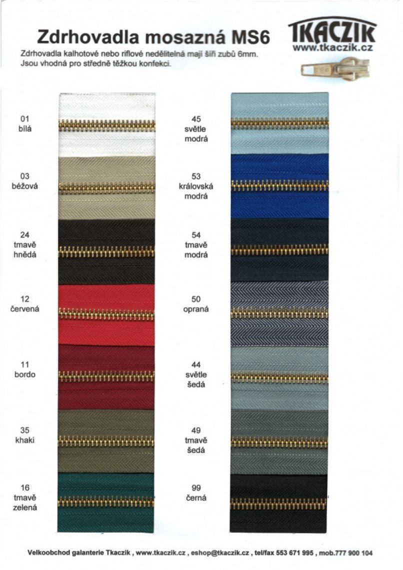 Zdrhovadlo MS6 18cm jeansový