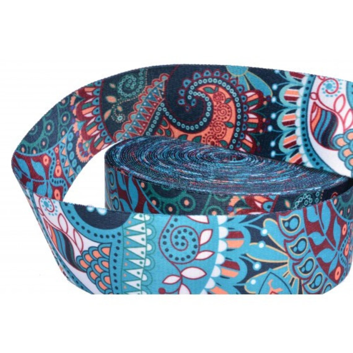 Popruh vzor 03 hladký tisk šíře 5cm zelený