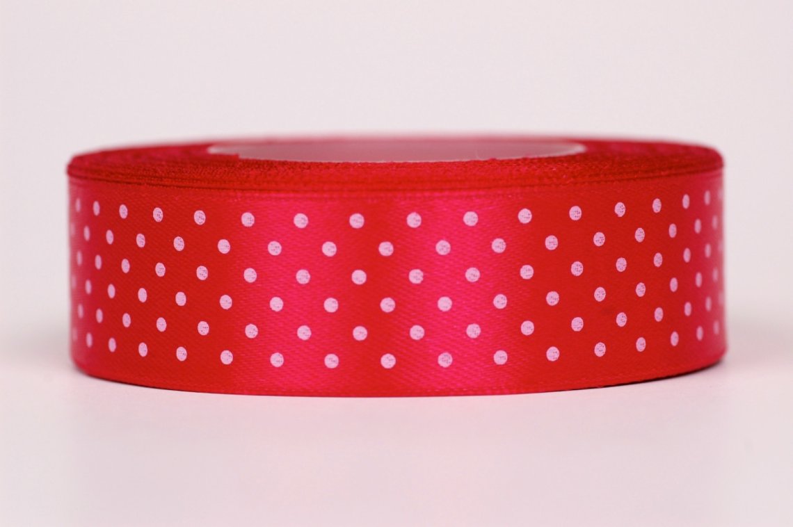 Stuha atlasová puntík šíře 25mm