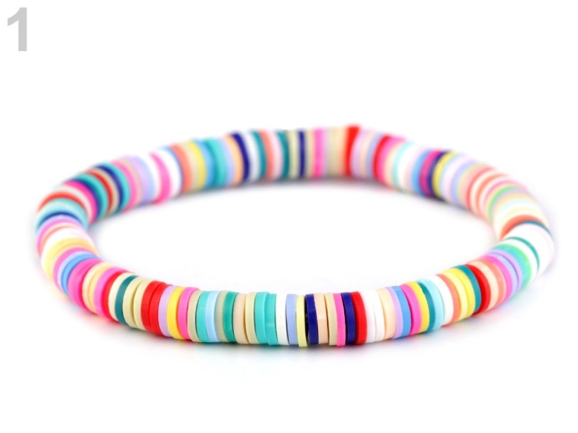 Korálky ozdobné 7708 FIMO kroužky délka 40cm