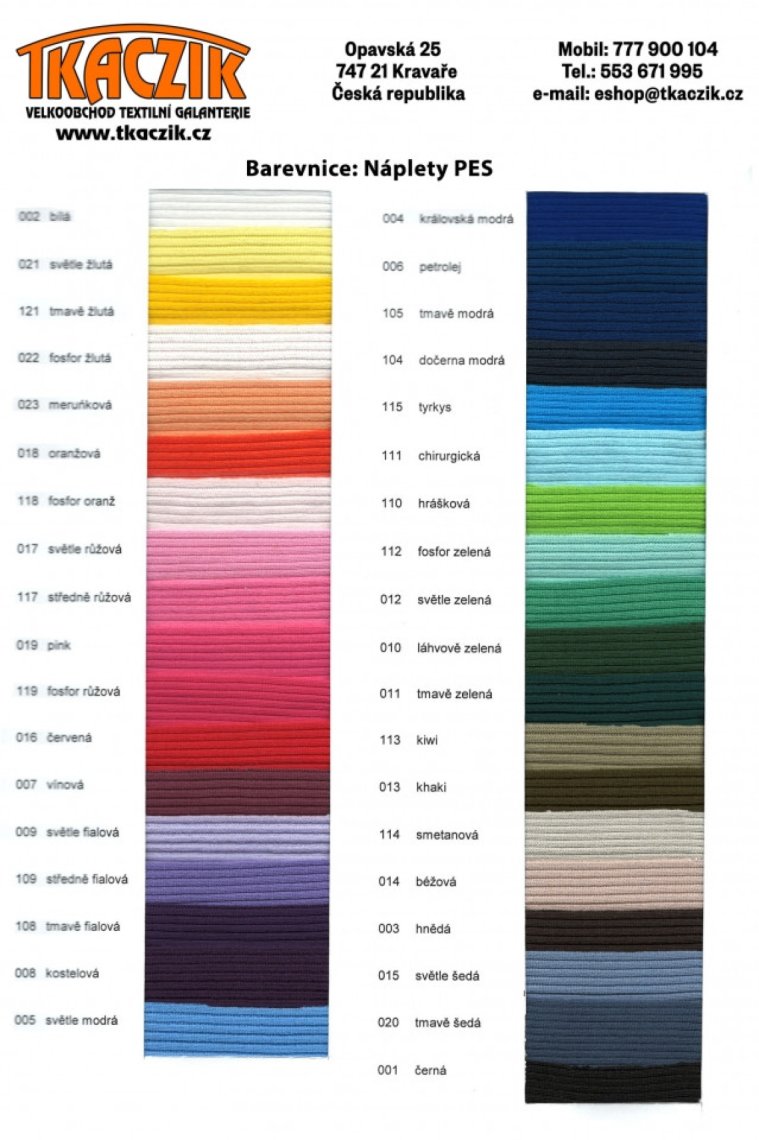 Elastické náplety sada PES