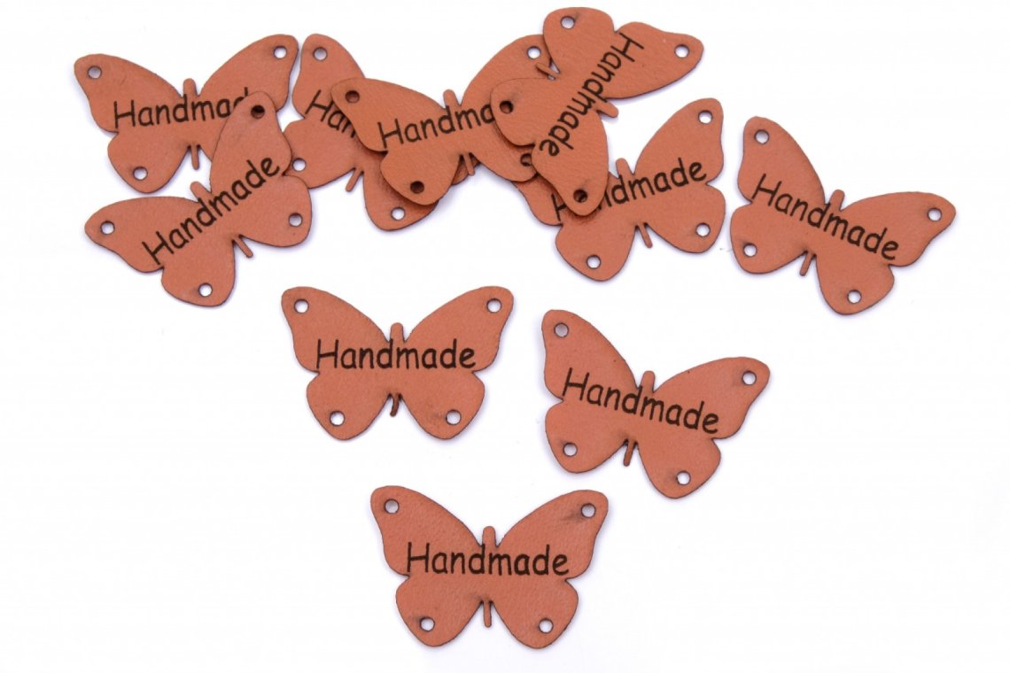 Nášivka handmade motýl z eco kůže 3cm