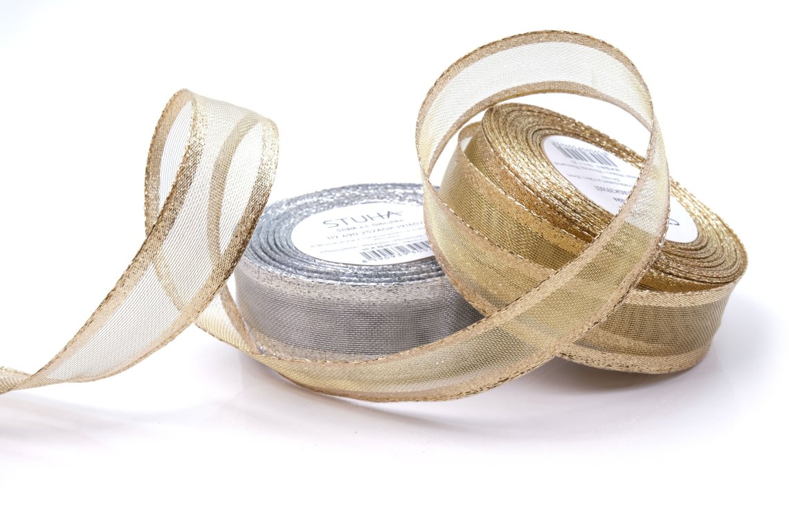 Stuha plátnová s drátkem S490 šíře 25 mm