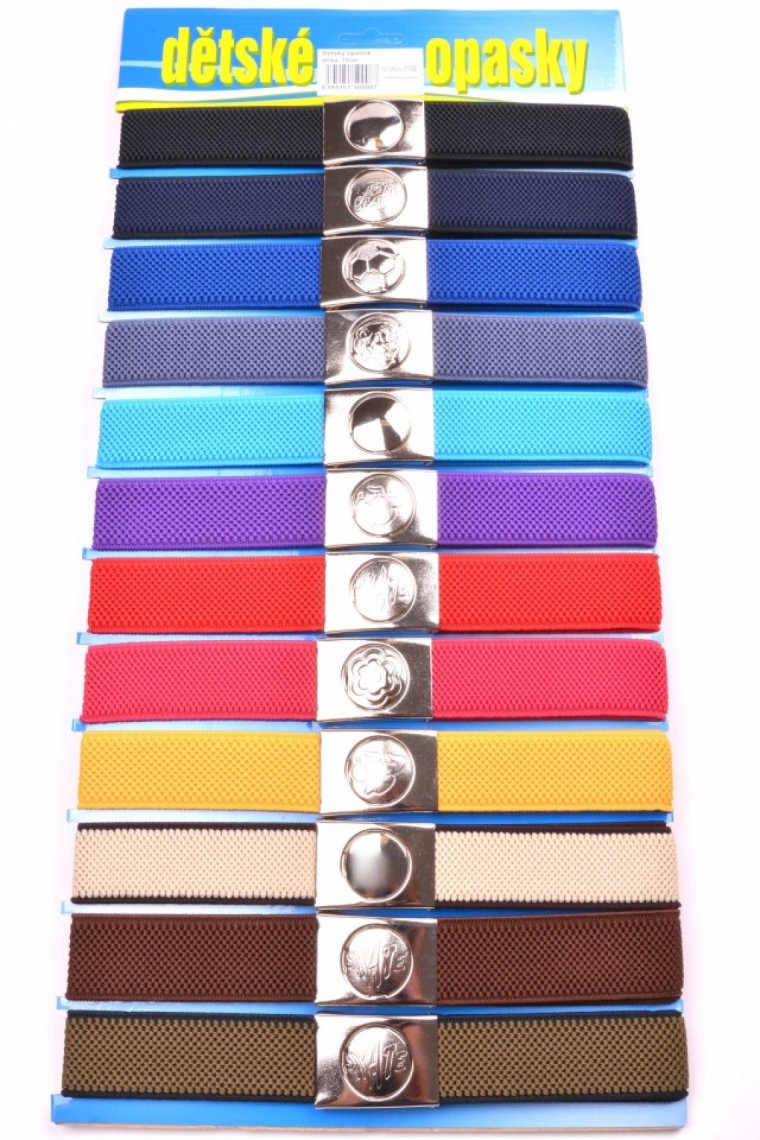 Dětský opasek šíře 3cm se sponou jednobarevné délka 70cm