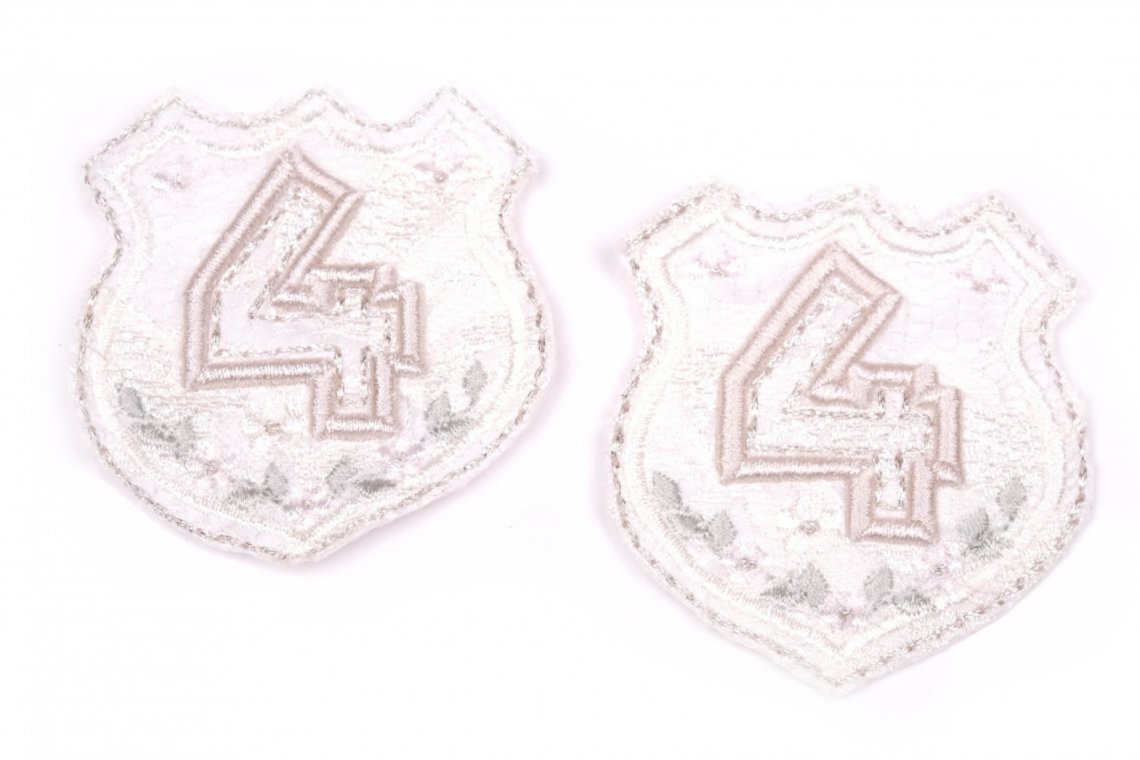 Aplikace 037 vyšívaná velikost 6,5x6cm smetanová