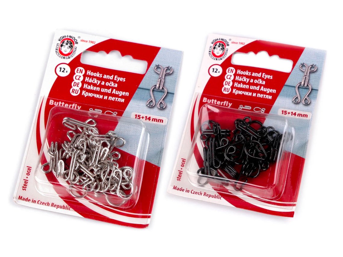 Háčky a očka č.1 vel.15mm krab. 12párů