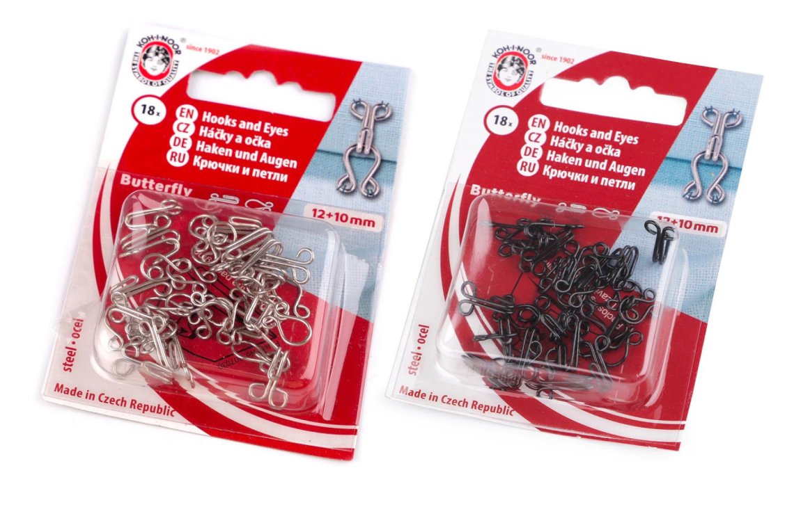 Háčky a očka č.4 vel.12mm krab.18párů