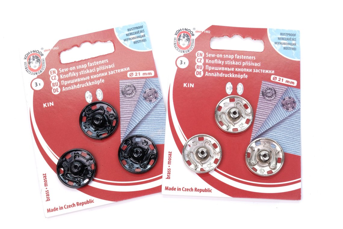 Stiskací knoflíky KIN  21mm karta 3ks