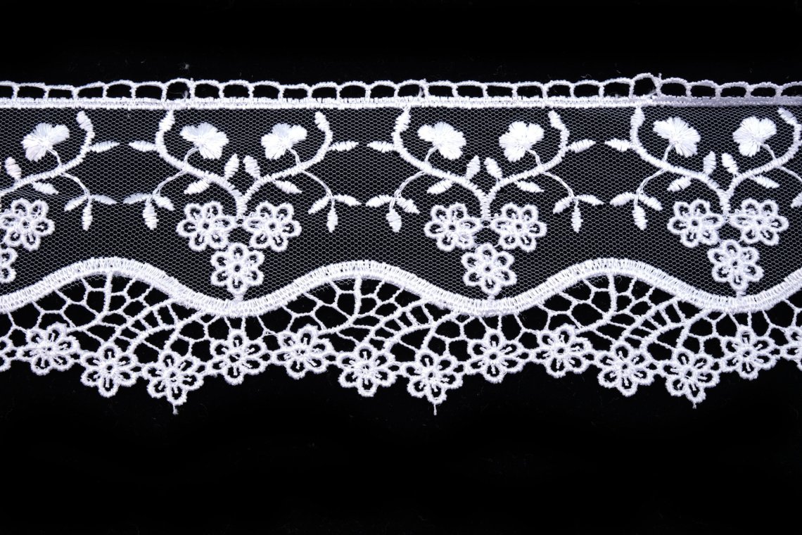 Krajka šifonová vyšívaná 8473 šíře 7cm