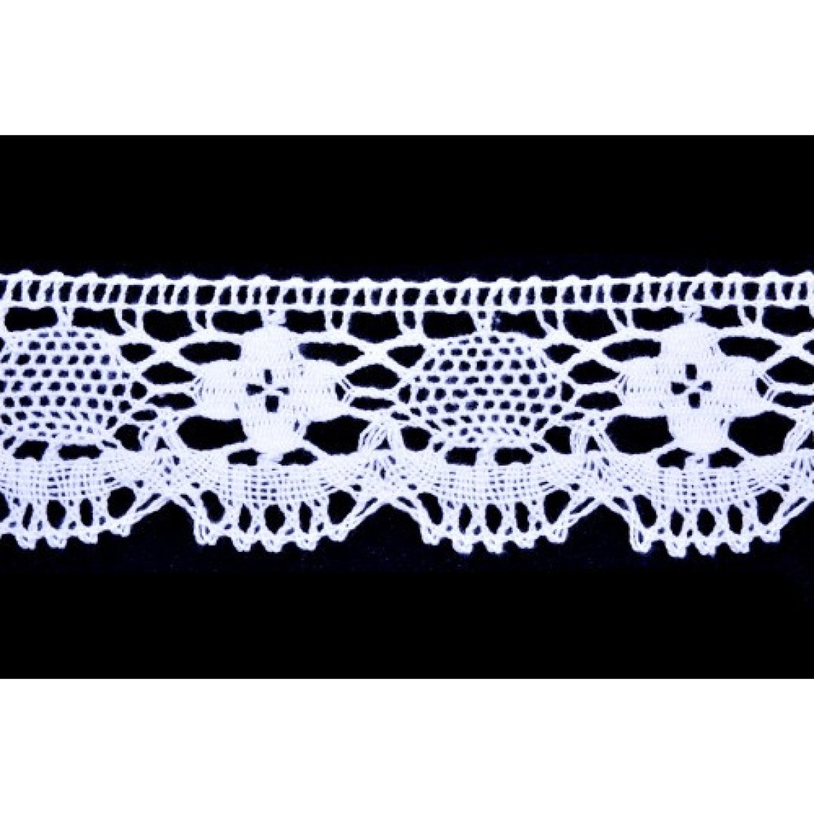 Krajka bavlněná 75253 paličkovaná šíře 50mm bílá