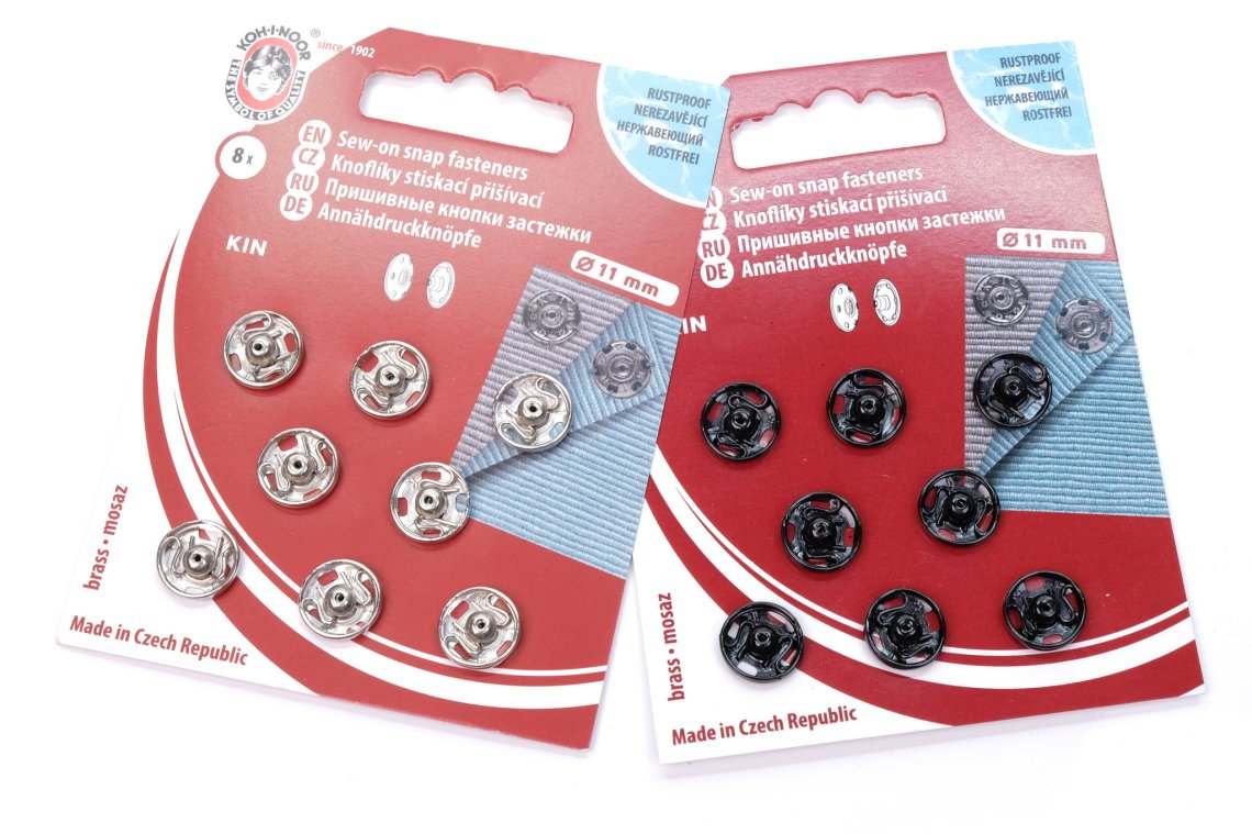 Stiskací knoflíky KIN 12mm karta 8ks