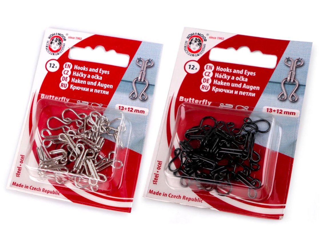 Háčky a očka č.3 vel.13mm krab. 12párů