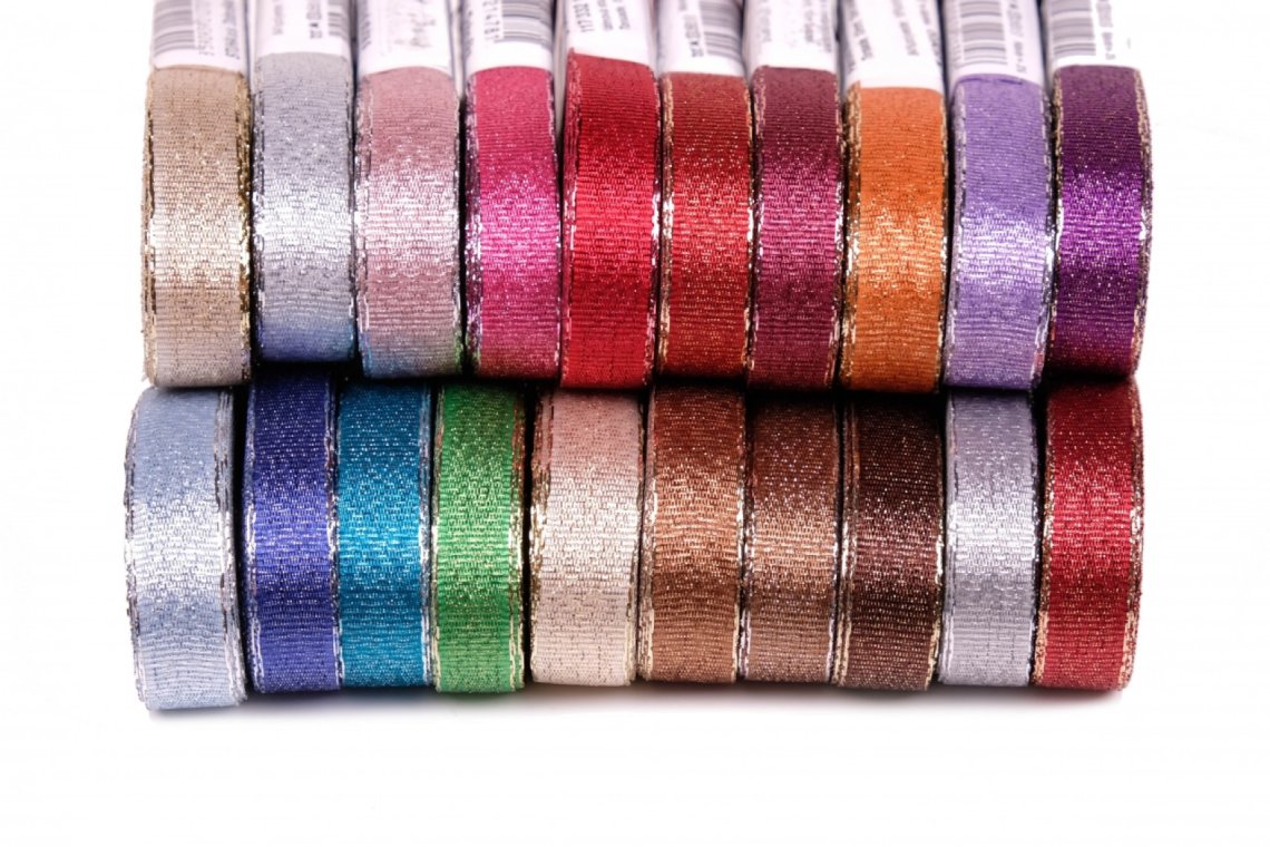 Stuha torsade lurexová šíře 10mm svazek 10m