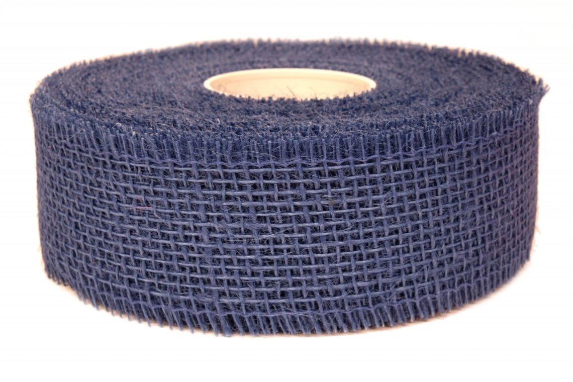 Stuha jutová 137 modrá šíře 50mm