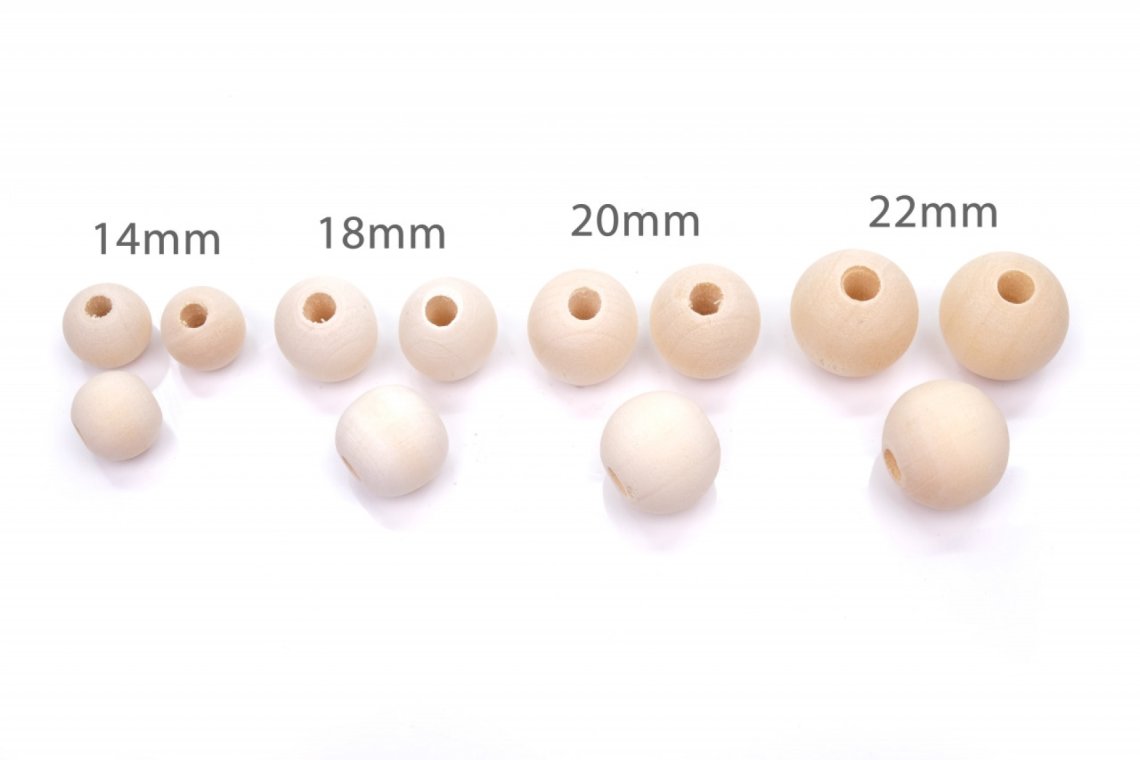Korálky dřevěné nelakované vel.18mm