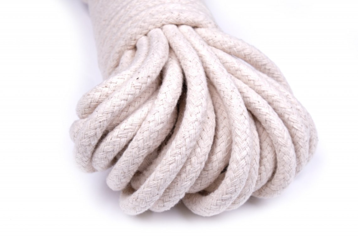 Šnůra pletená BAVLNA režná 10mm