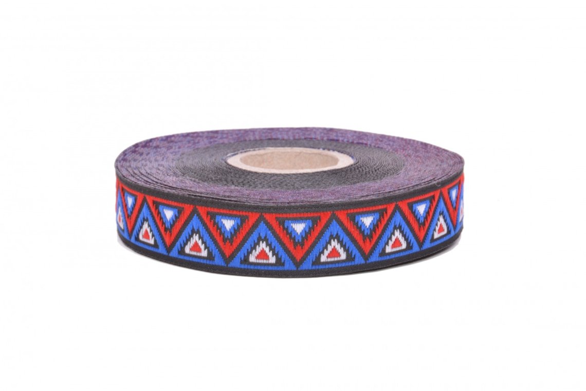 Lemovka indián pyra 915/V9 šíře 16mm modro-červená