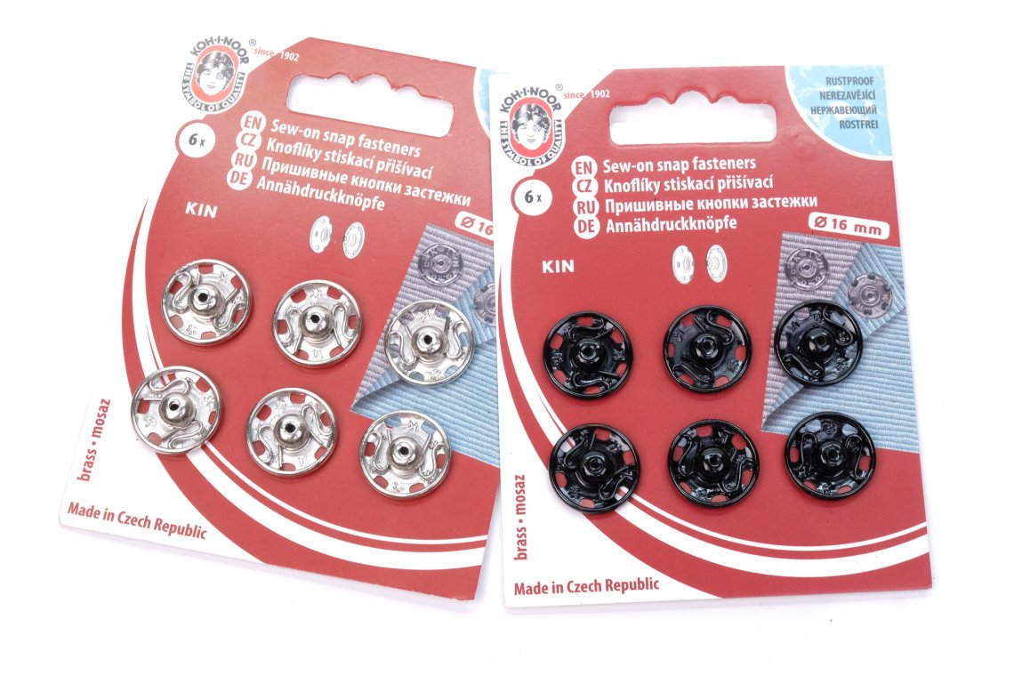 Stiskací knoflíky KIN 16mm karta 6ks