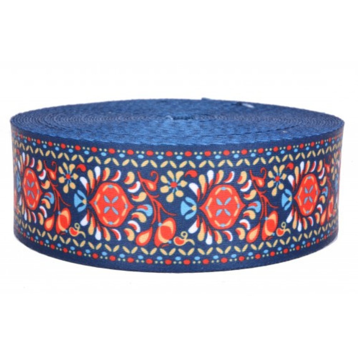 Popruh vzor 01 hladký tisk šíře 5cm modrý