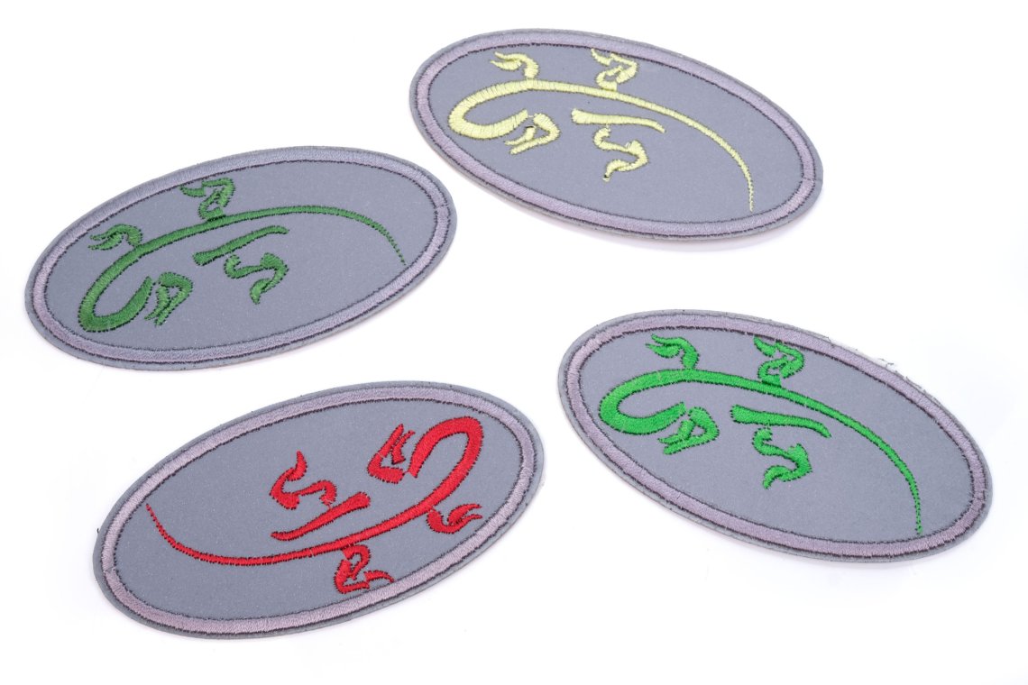 Aplikace nažehlovací 784 reflexní ještěrka vel.9x4,5cm