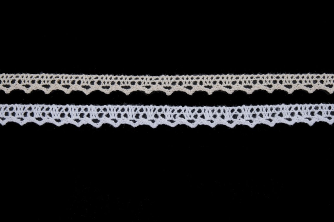 Krajka bavlněná 75397 paličkovaná šíře 9mm bílá
