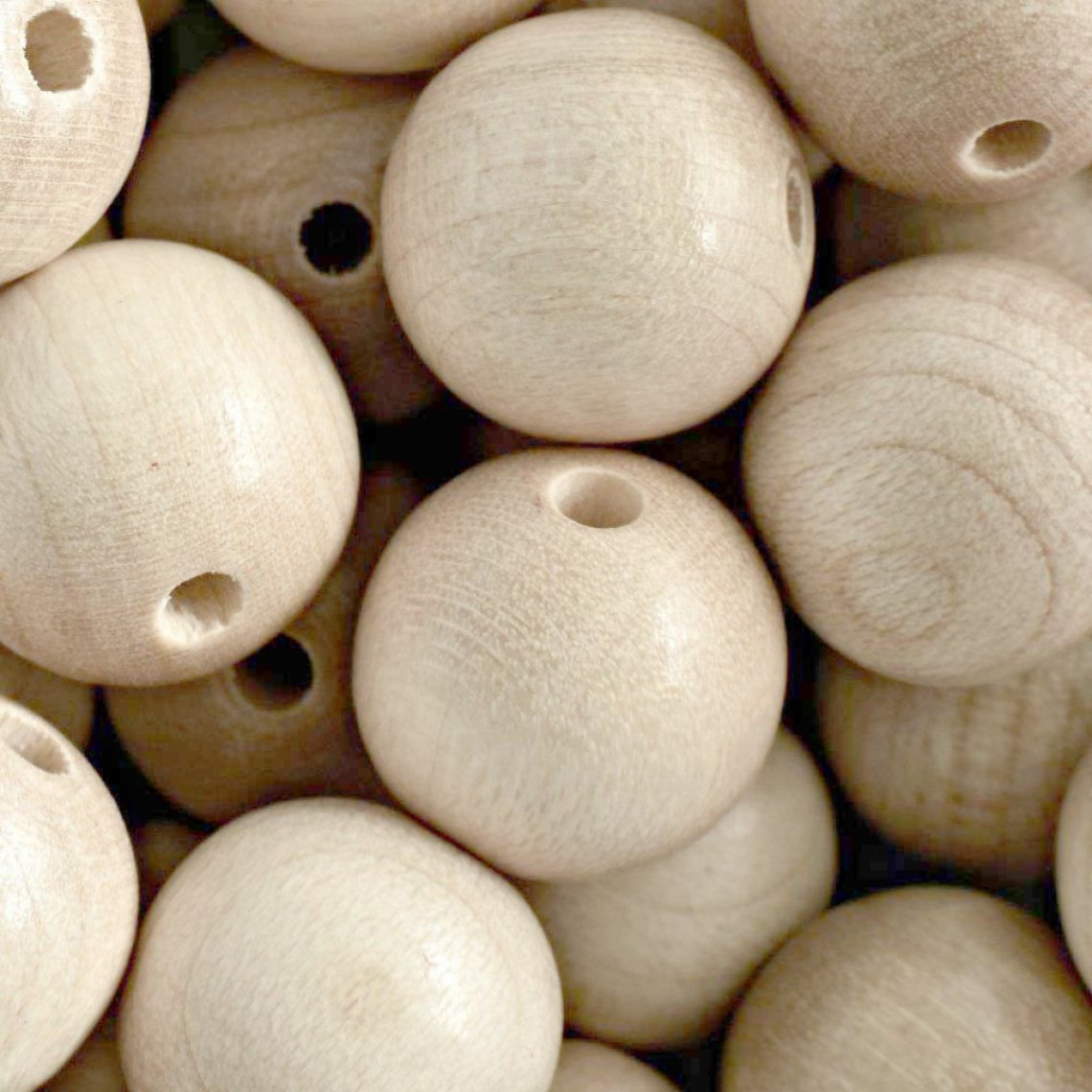 Korálky dřevěné přírodní 175 vel.18mm