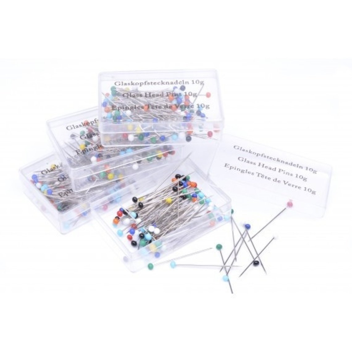 Špendlík skleněná hlavička 10g MIX BAREV 32mm x0,65mm