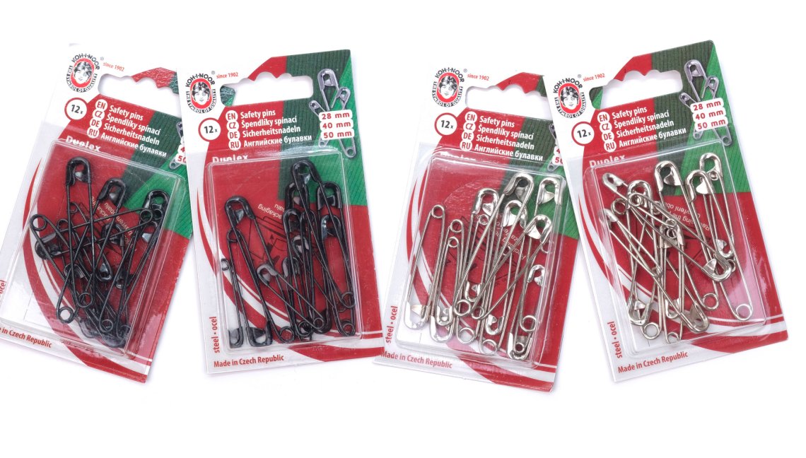 Spínací špendlík MIX karta 12ks