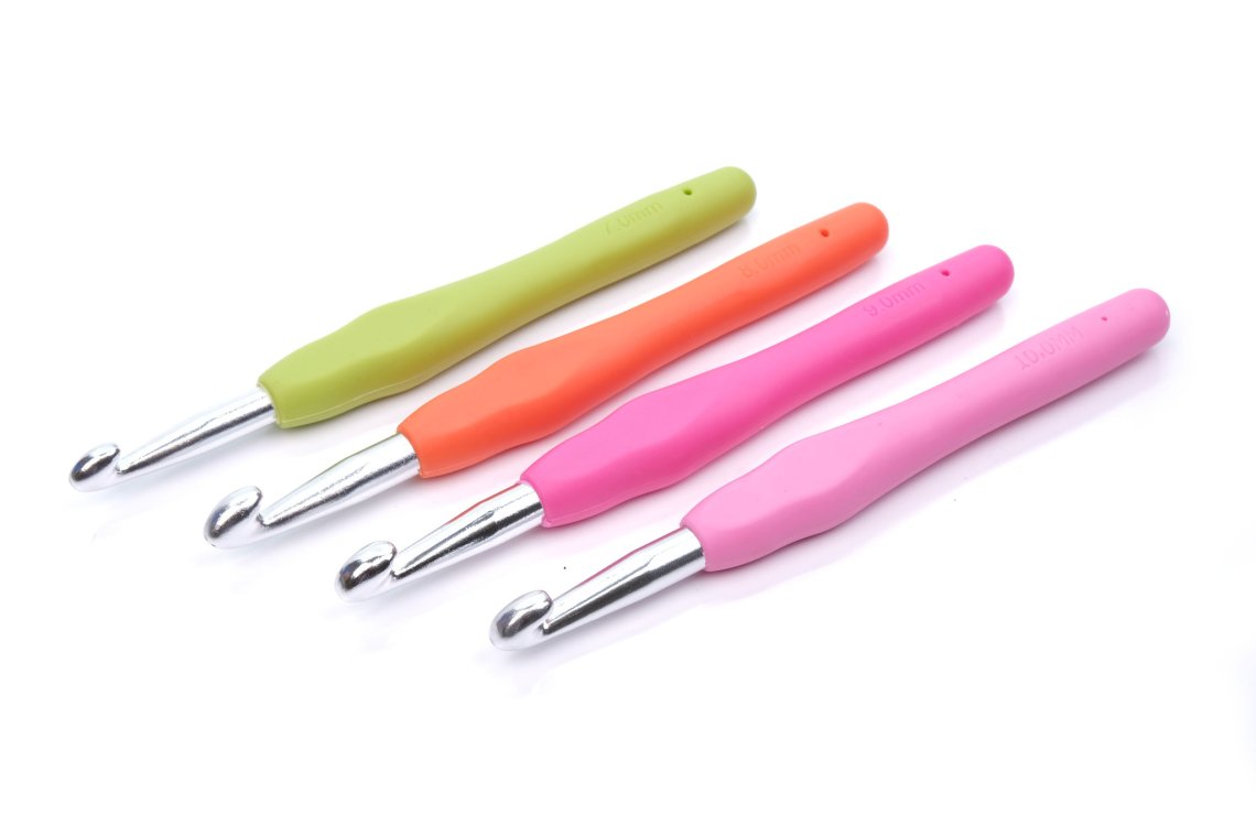 Pletací háček s gumovou ručkou GUL