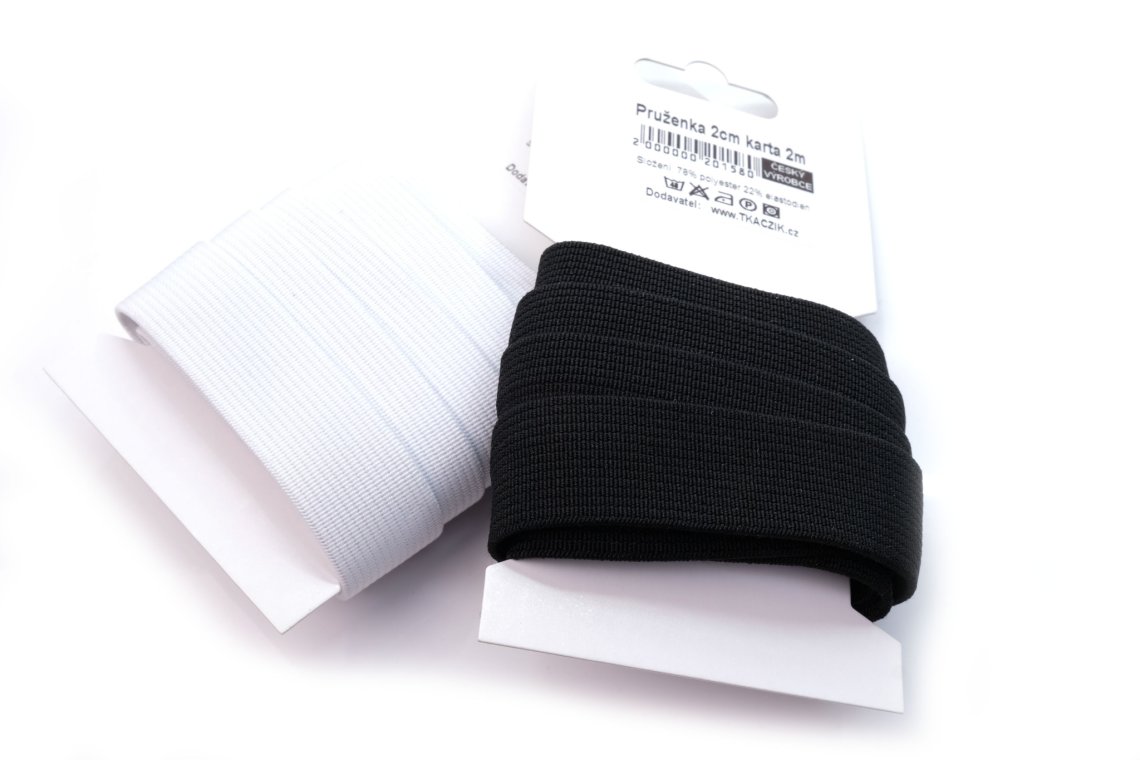 Pruženka hladká tkaná šíře 2cm karta 2m