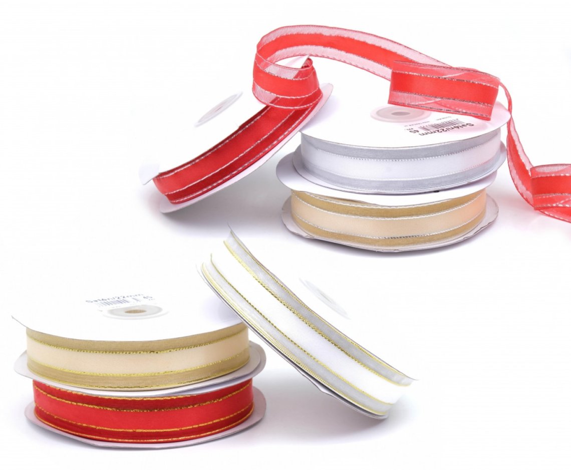 Stuha saténová s monofilem + rexor šíře 22mm