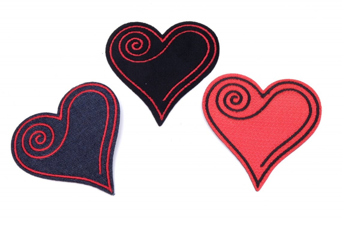 Aplikace nažehlovací 3062 srdce ozdobné vel.7x7cm