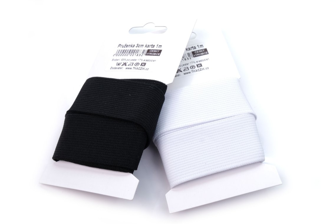 Pruženka hladká tkaná šíře 3cm karta 1m
