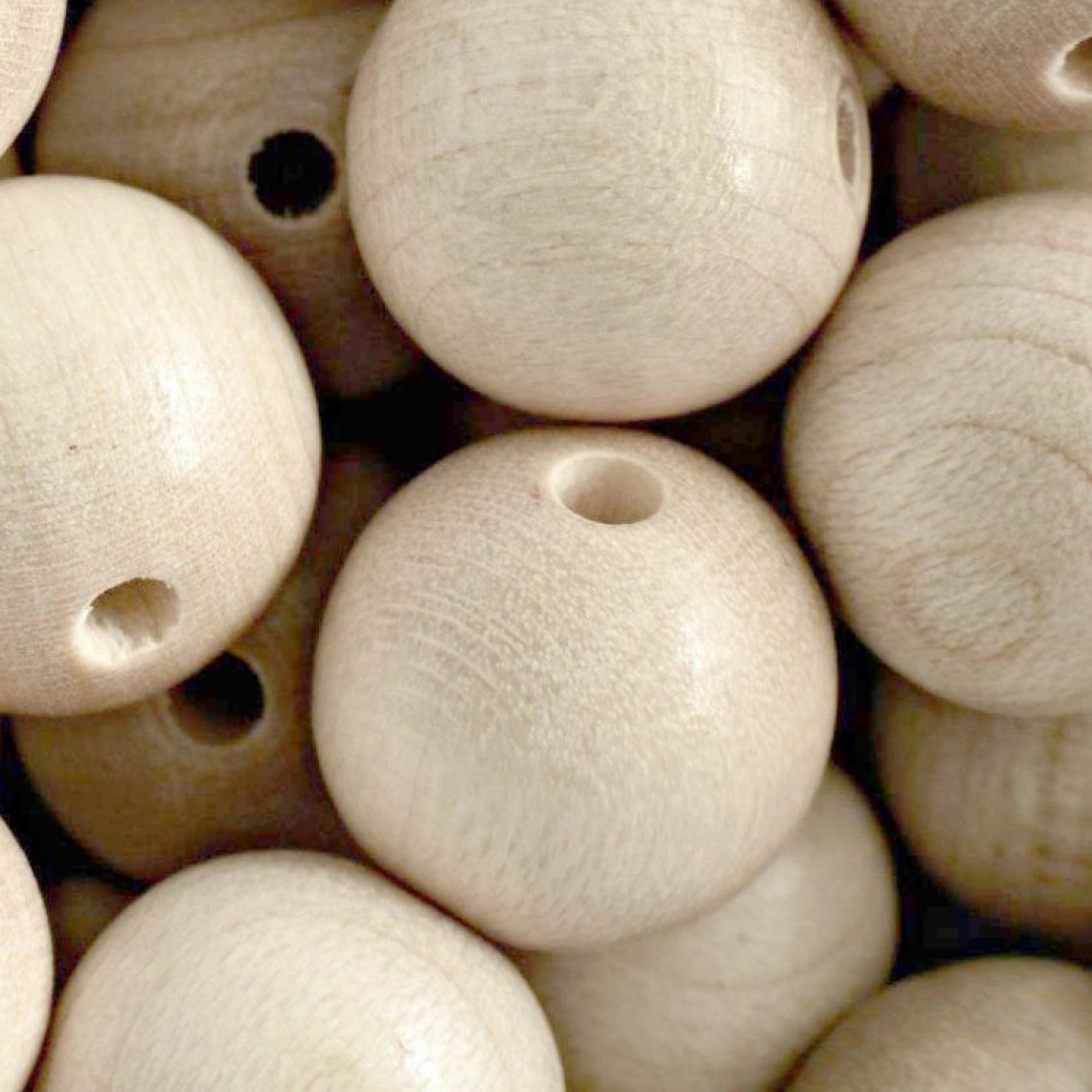 Korálky dřevěné přírodní 175 vel.24mm