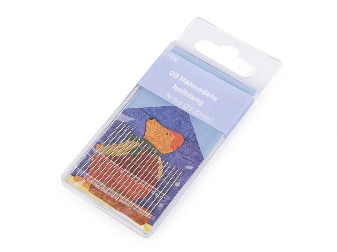 Jehly DE šicí polodlouhé 20 jehel