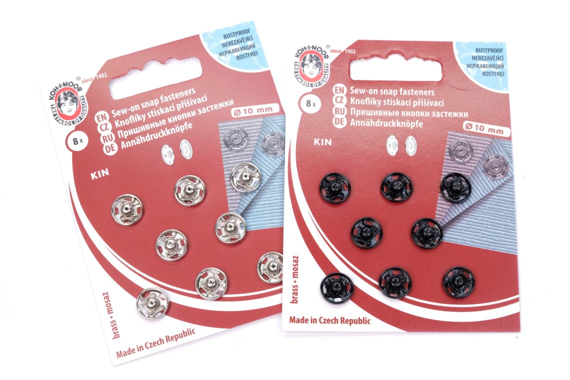 Stiskací knoflíky KIN 10mm karta 8ks