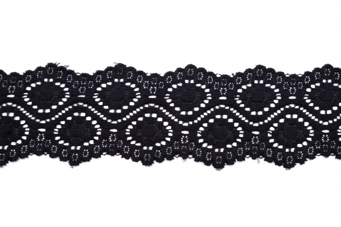 Krajka elastická 3050 šíře 6,5cm černá