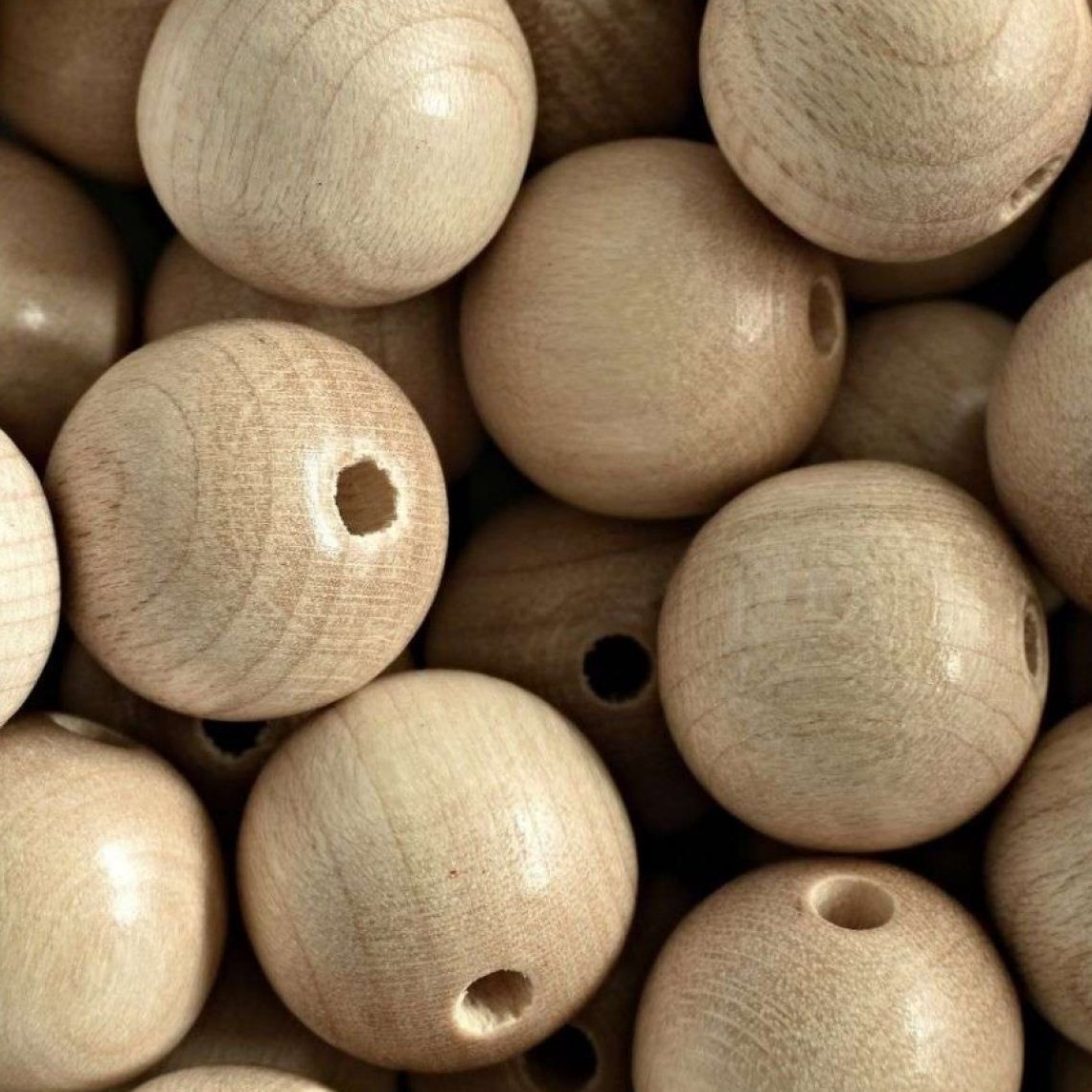 Korálky dřevěné přírodní 175 vel.20mm