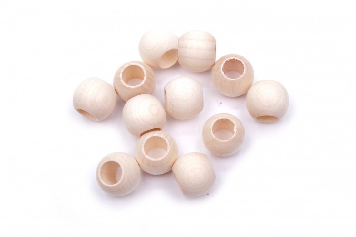 Korálky dřevěné přírodní 545 vel.14mm