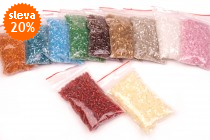 Korálky skleněné řezané rokajl délka 2mm 20g