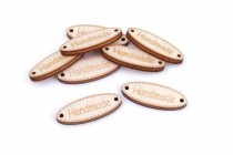 Štítek dřevěný oválný handmade 3cm