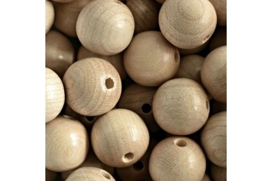 Korálky dřevěné přírodní 175 vel.16mm