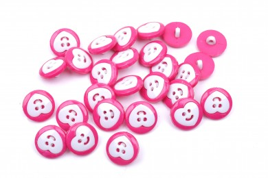 Knoflík 184 srdce smajlík vel.24 - 15,2mm
