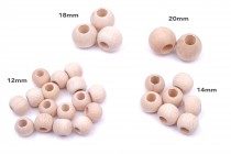 Korálky dřevěné přírodní nelakované vel. 14mm