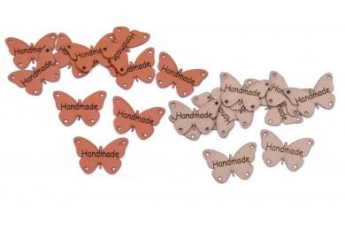 Nášivka handmade motýl z eco kůže 3cm