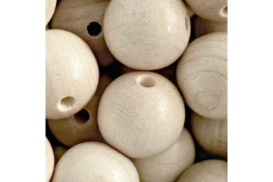 Korálky dřevěné přírodní 175 vel.24mm