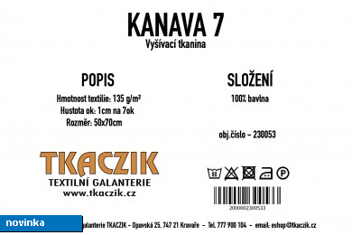 Vyšívací tkanina KANAVA 7 rozměr 50x70 cm